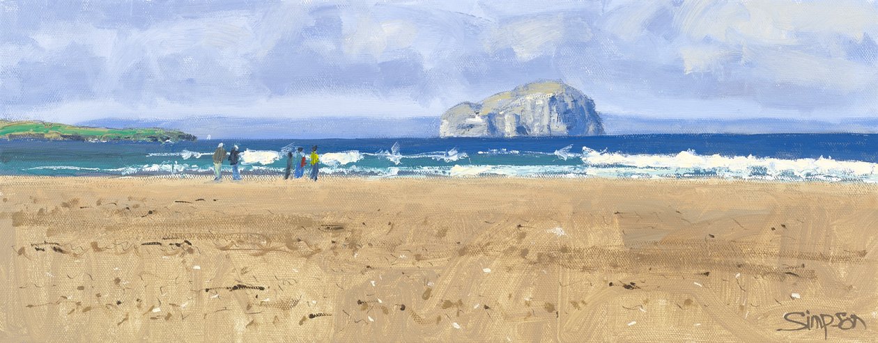 Bass Rock, Belhaven, 2015 (olieverf op doek) door Charles Simpson