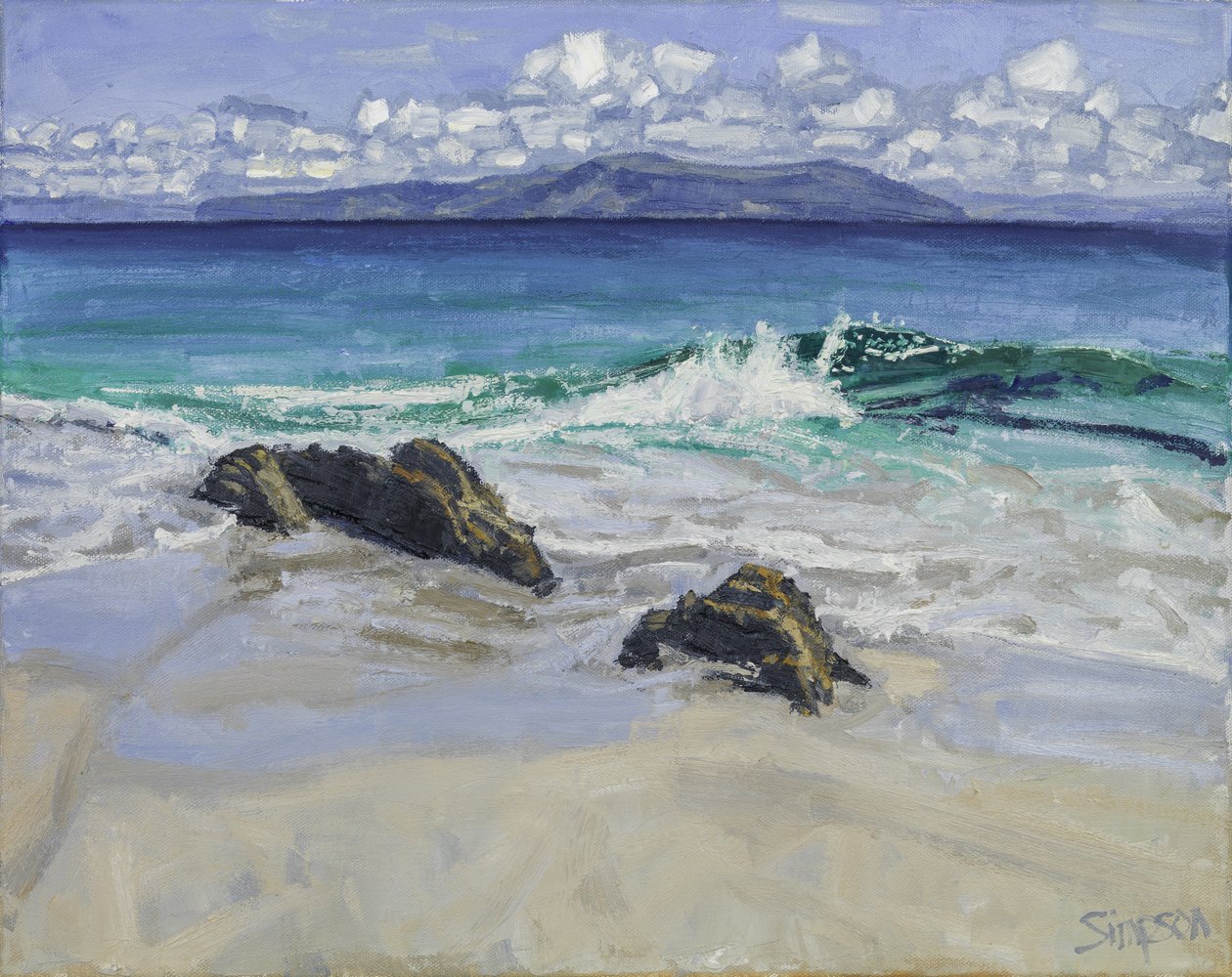 Breaking Wave, 2016 (olieverf op doek) door Charles Simpson