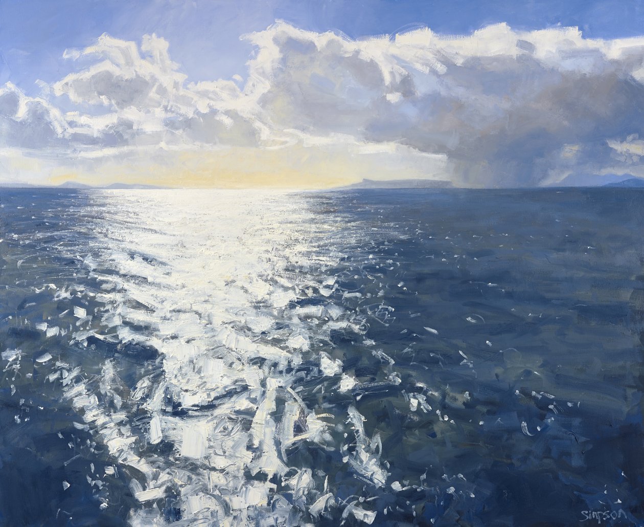 Het geluid oversteken, 2015 (olieverf op doek) door Charles Simpson