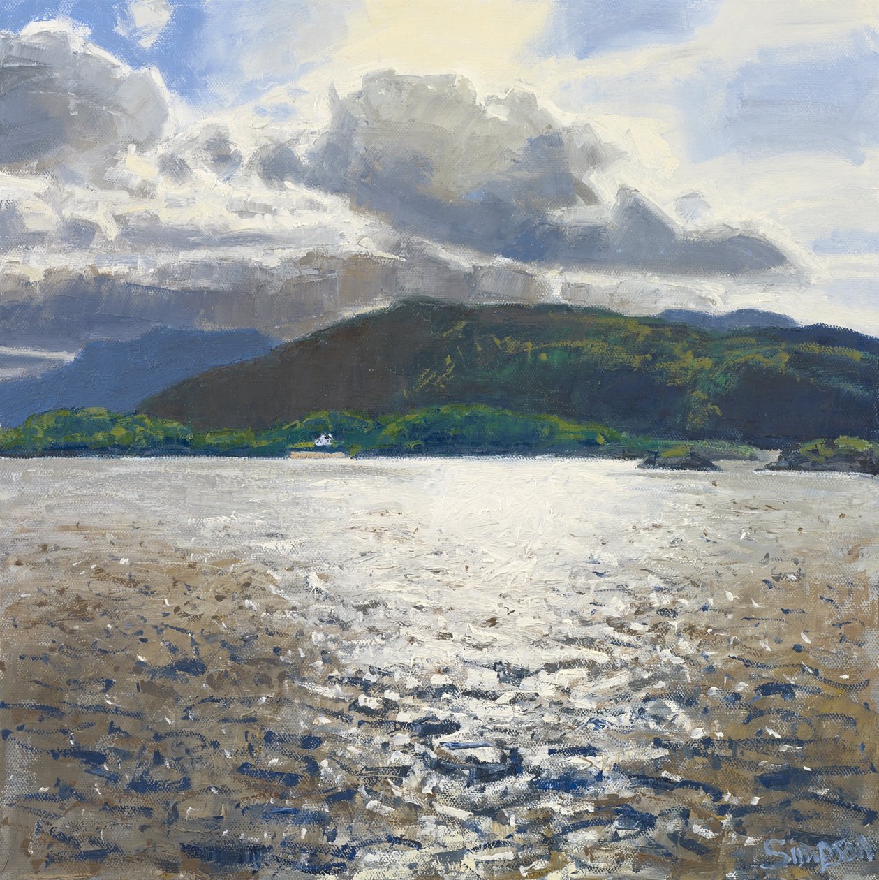 Loch nan Uamh, 2015 (olieverf op doek) door Charles Simpson