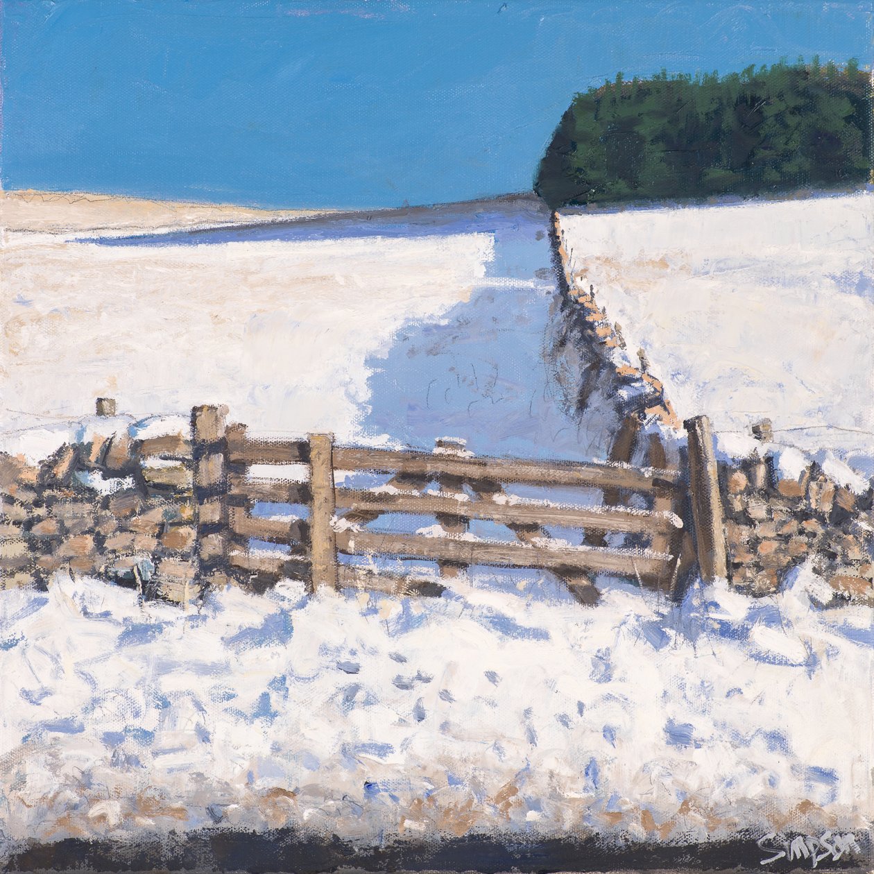 Poort langs de weg, 2017 (olieverf op doek) door Charles Simpson