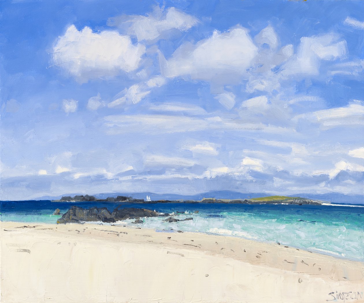 Zomerlucht, Iona, 2015 (olieverf op doek) door Charles Simpson