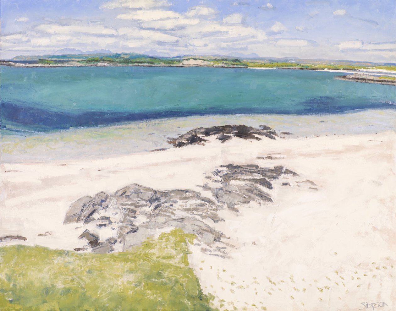 Traigh Morning, 2016 (olieverf op doek) door Charles Simpson