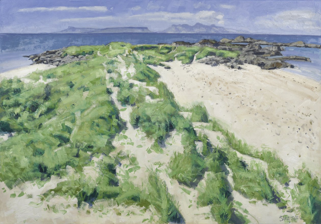 Twee stranden, 2016 (olieverf op doek) door Charles Simpson