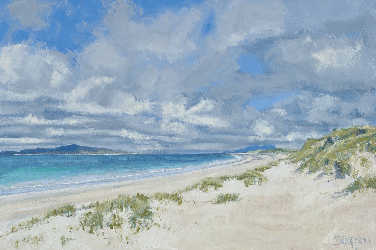 West Beach, Berneray, 2013 (olieverf op doek) door Charles Simpson