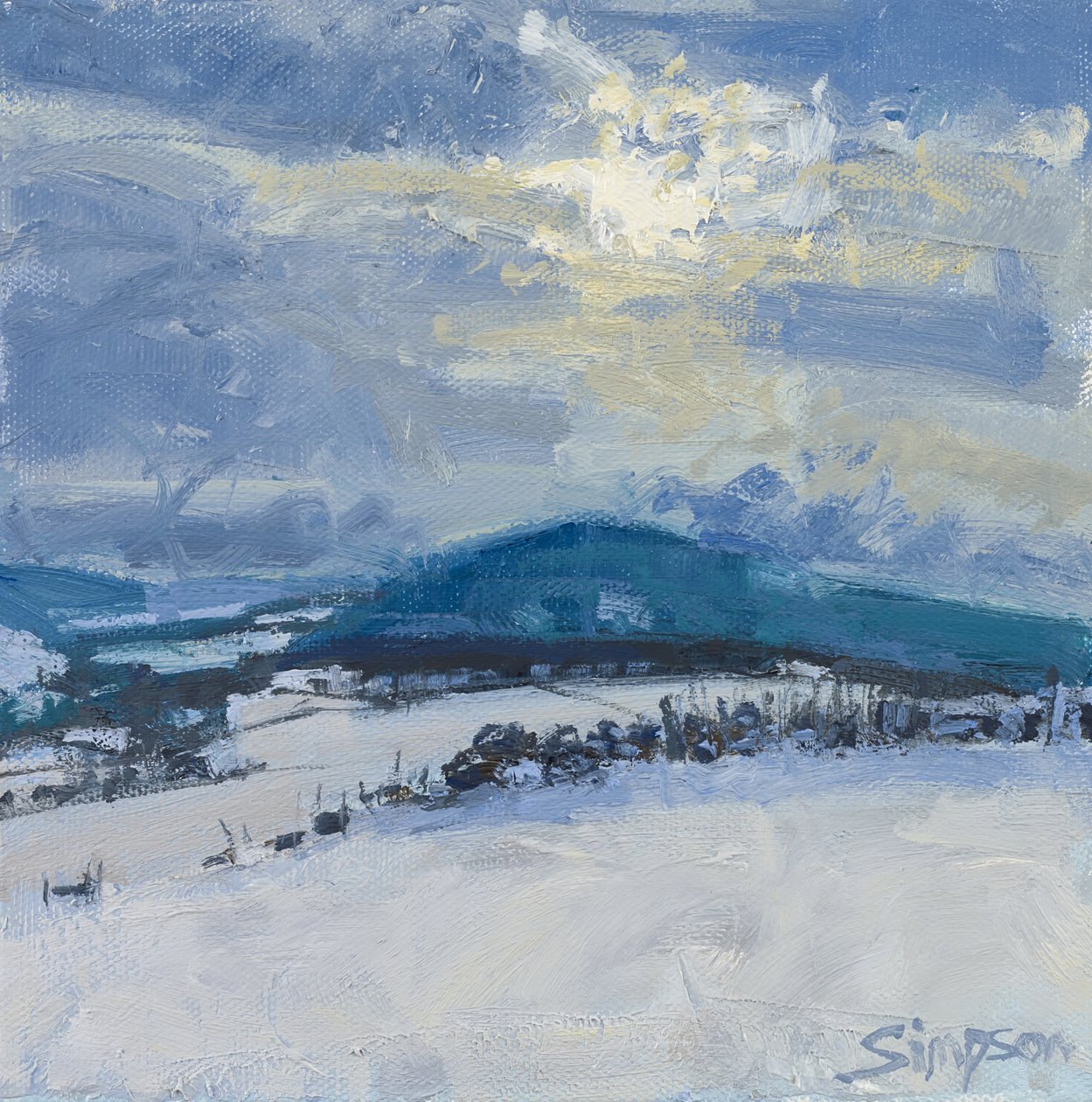 Winter Hill, 2015 (olieverf op doek) door Charles Simpson