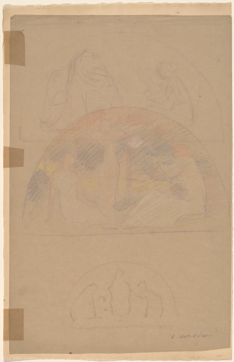Studies voor een Lunet [recto] door Charles Sprague Pearce