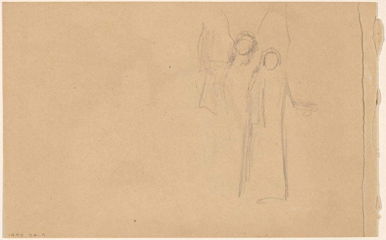 Studie van Figuren (verso) door Charles Sprague Pearce