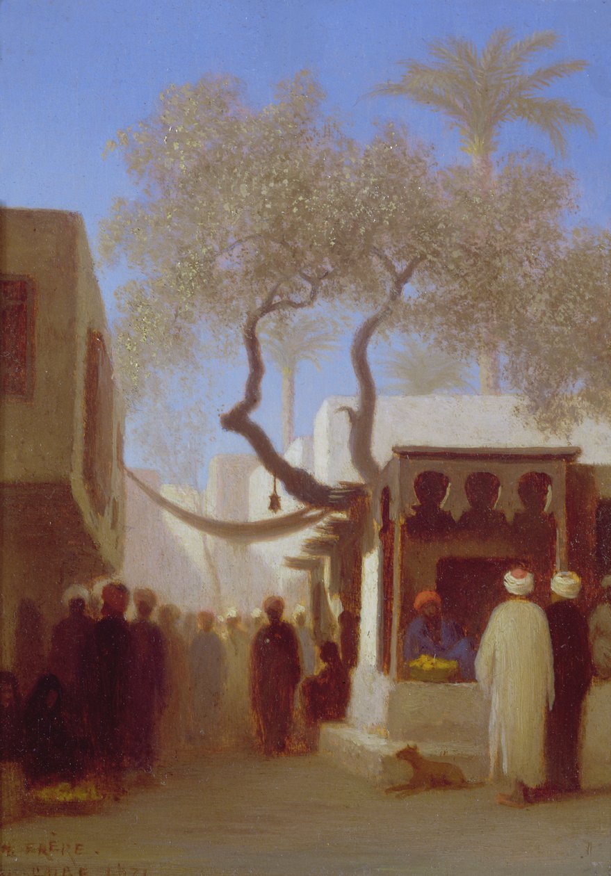 Marktscène in Caïro door Charles Theodore Frere