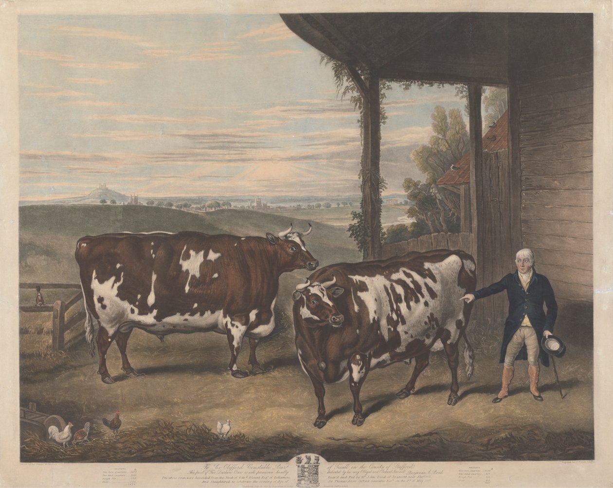 Twee Durham ossen door Charles Turner