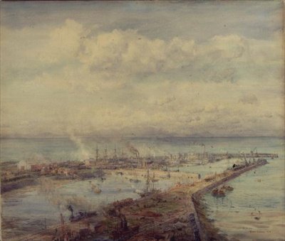 Troon Haven, Cornwall door Charles William Wyllie