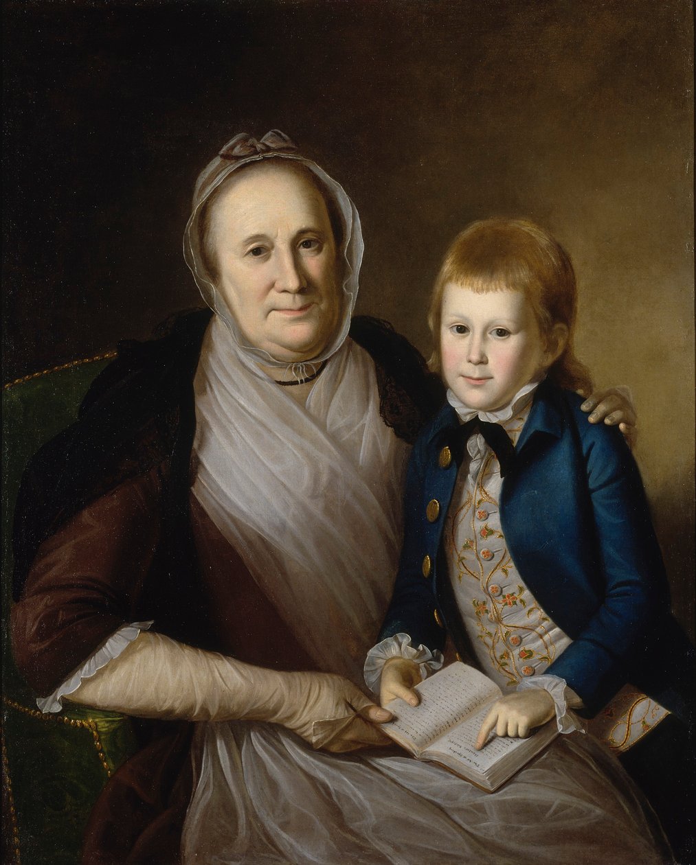 Mrs. James Smith en kleinzoon door Charles Willson Peale