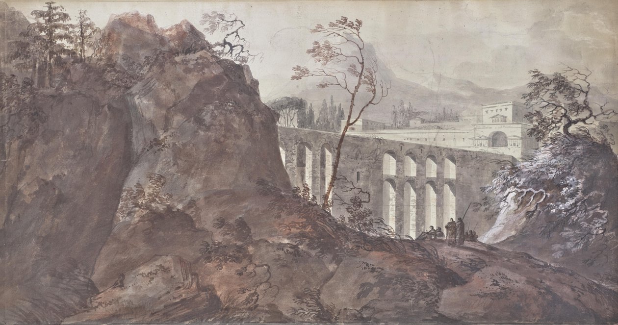 Landschap met viaduct door Charles de Thomas
