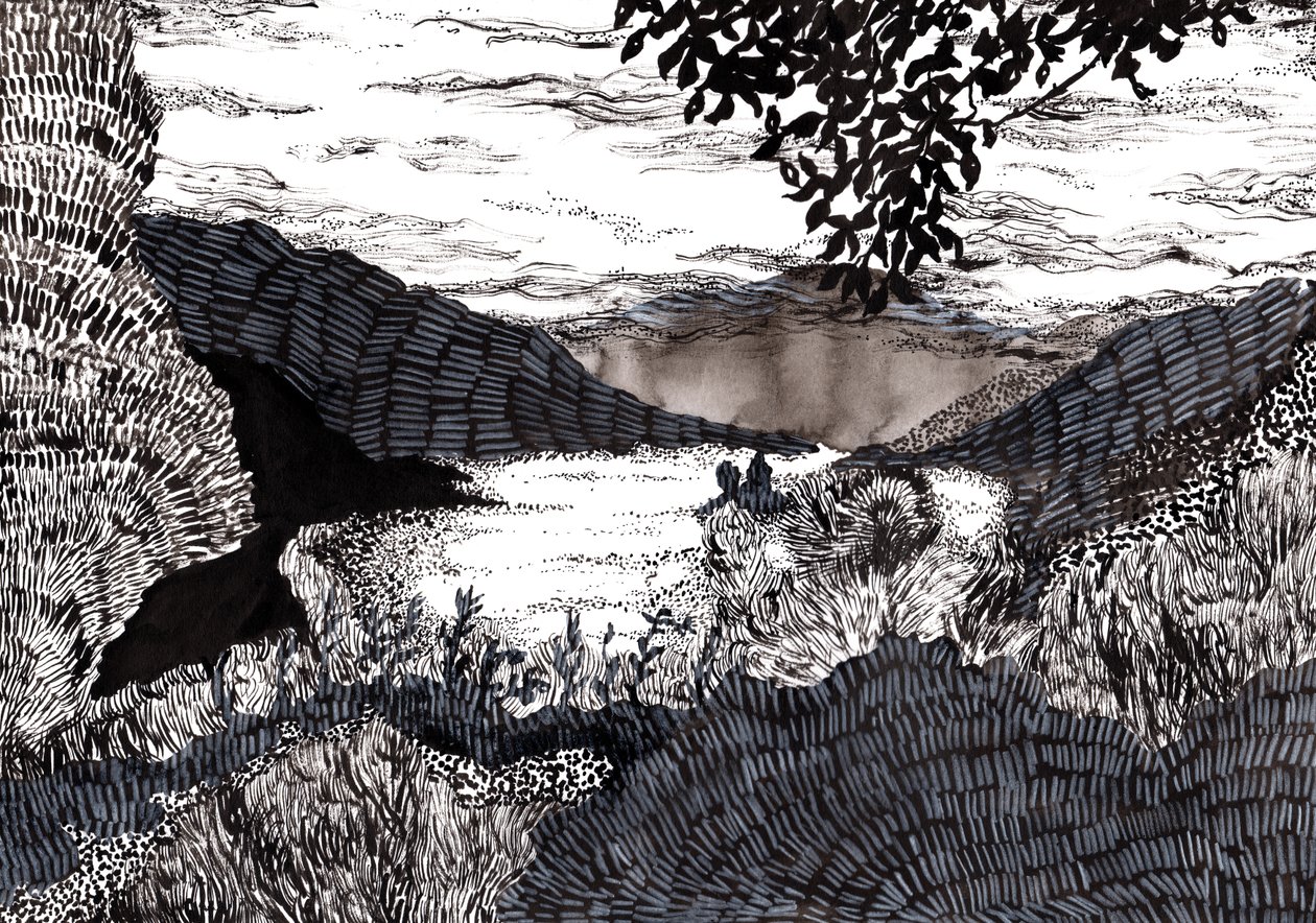 Mistig landschap, 2020 door Charlotte Orr