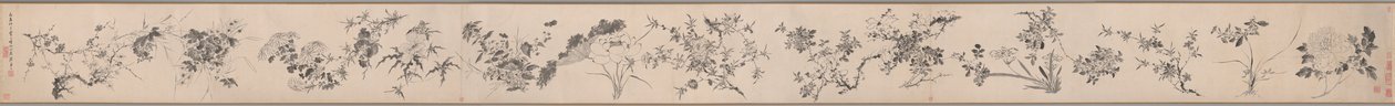 Bloemen van de vier seizoenen 四季花卉圖 door Chen Jiayan