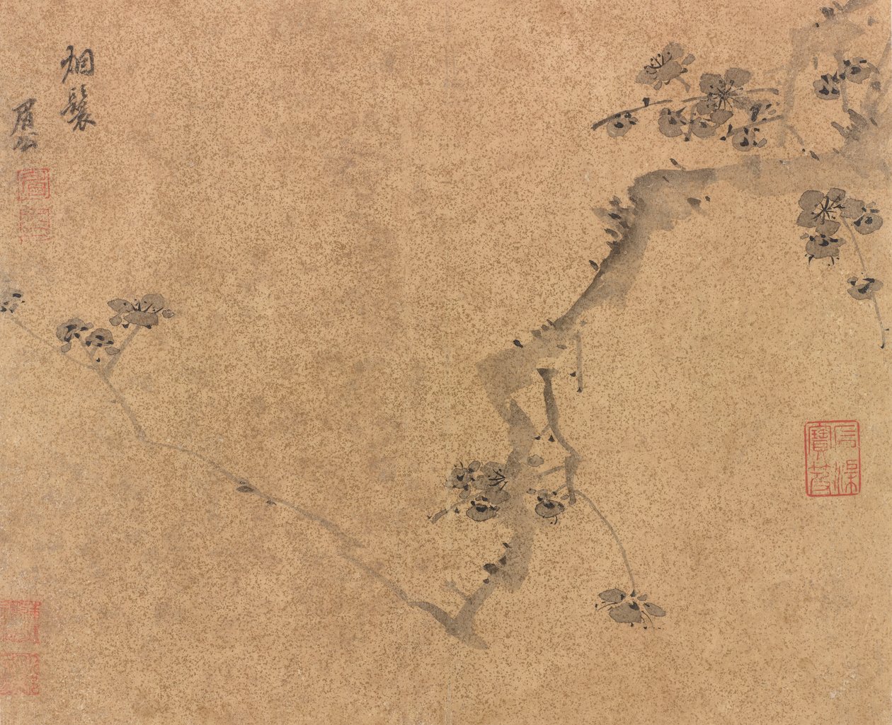 Een pruimentak, Ming-dynastie, ca. 1580-1639 door Chen Jiru