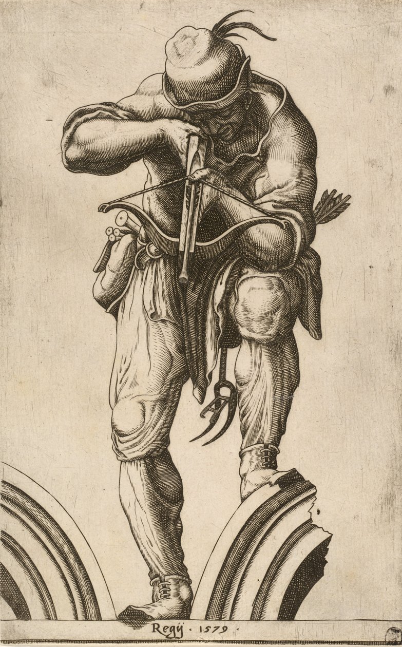 Een Boogschutter die een Kruisboog Schiet, 1579 door Cherubino Alberti