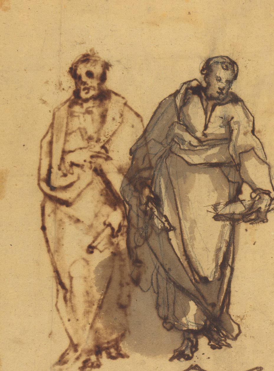 Twee gedrapeerde figuren door Cherubino Alberti