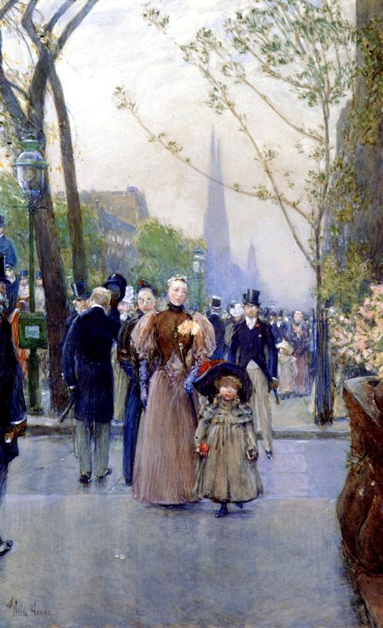 5th Avenue, zondag door Childe Frederick Hassam