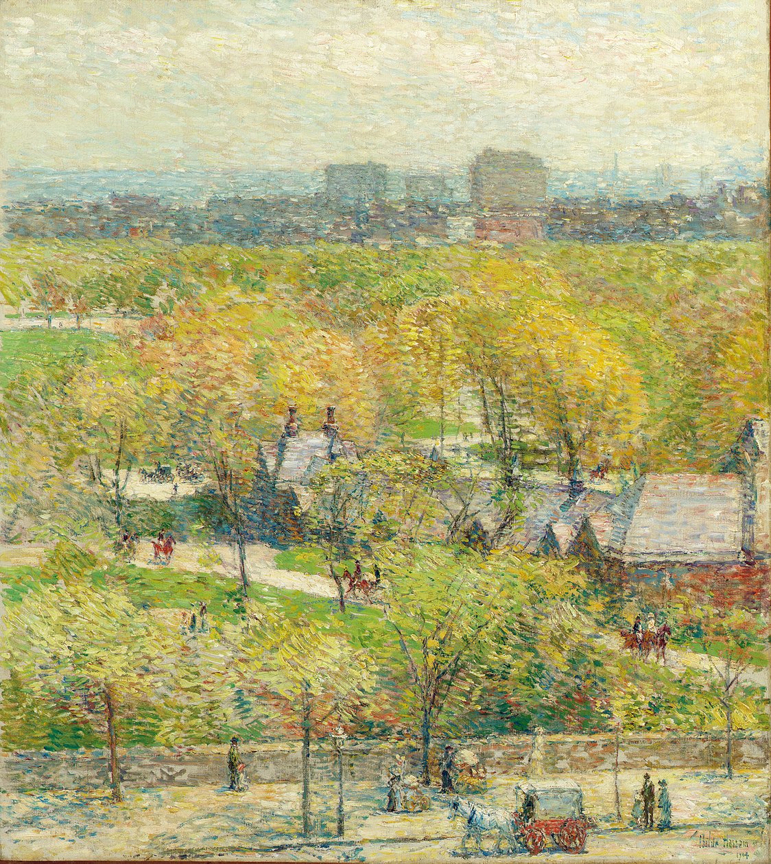 Over het park door Childe Frederick Hassam