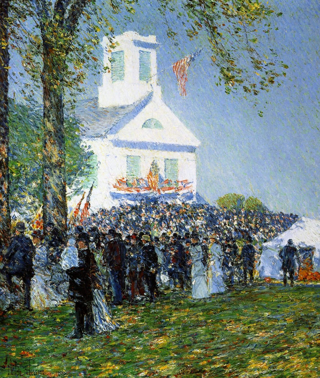 Een Amerikaanse kermis door Childe Frederick Hassam