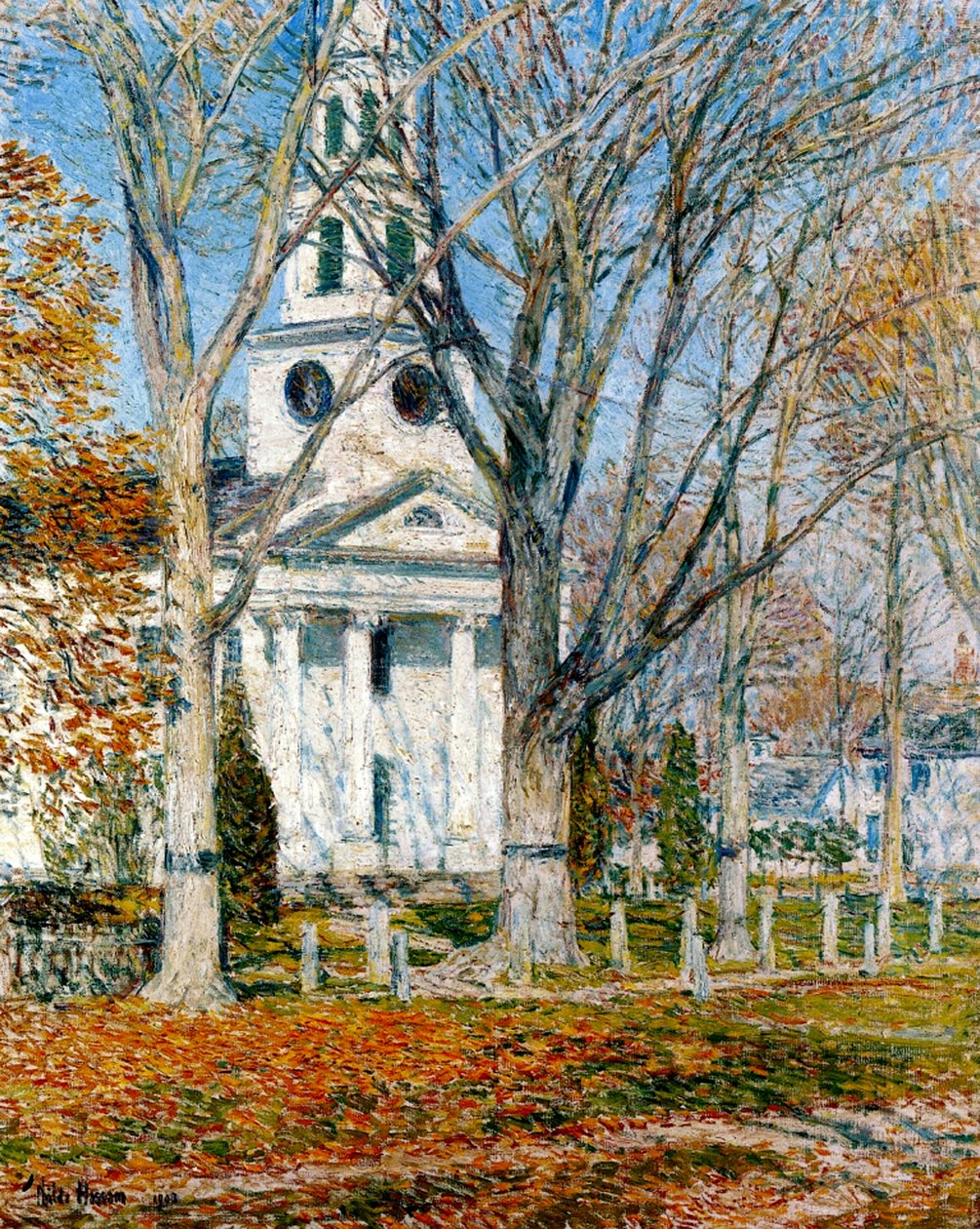Kerk in Old Lyme door Childe Frederick Hassam