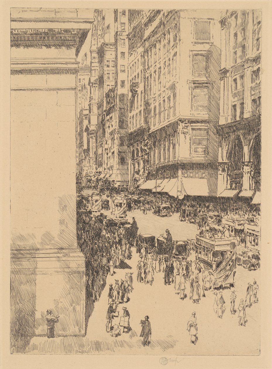 Fifth Avenue, Middag door Childe Frederick Hassam