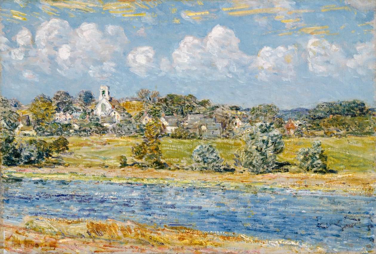 Landschap bij Newfields, New Hampshire door Childe Frederick Hassam