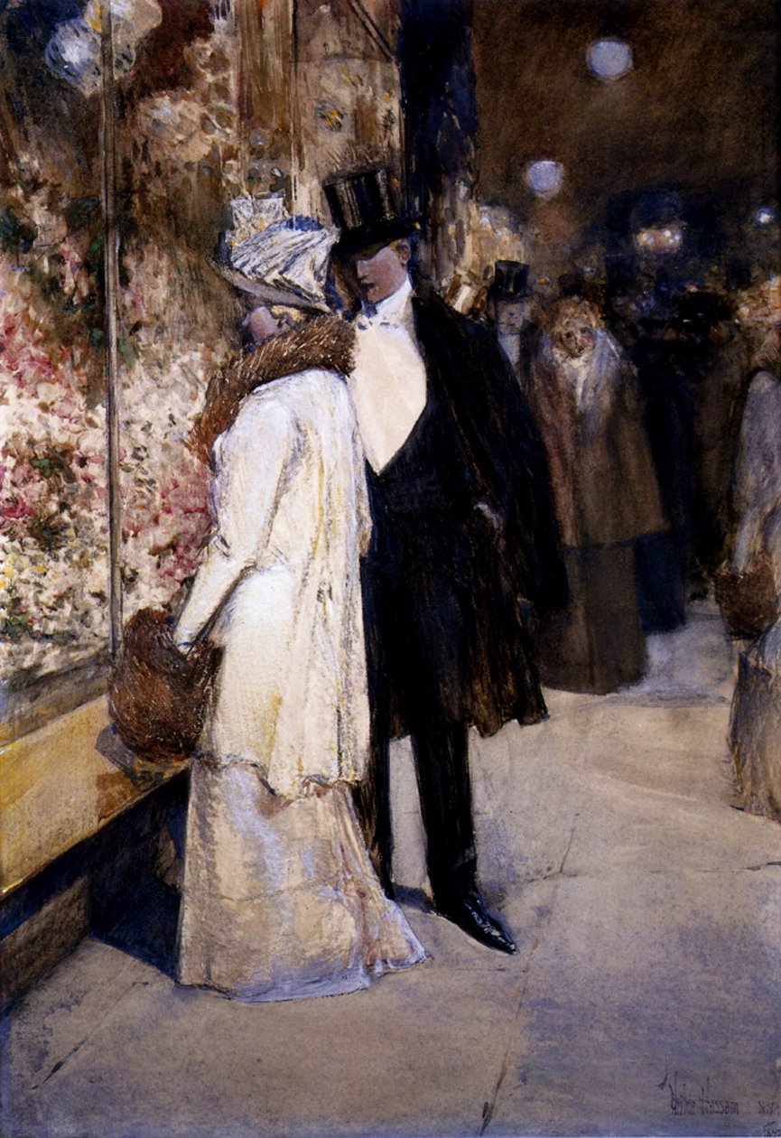 Nieuwjaarsnacht, New York door Childe Frederick Hassam