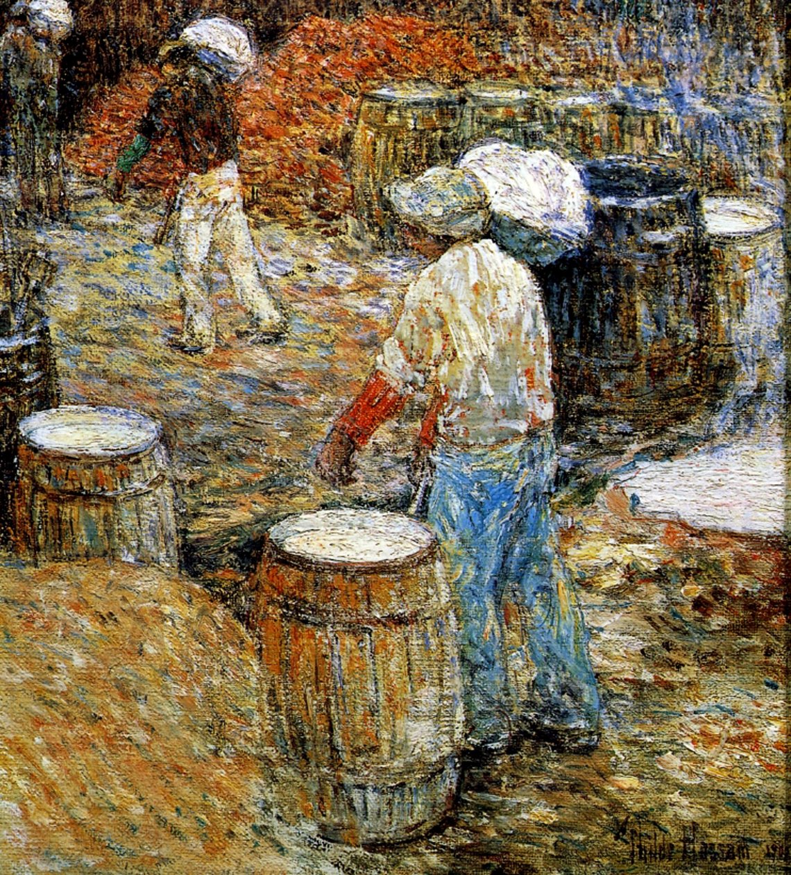 New York, Hod Carriers door Childe Frederick Hassam