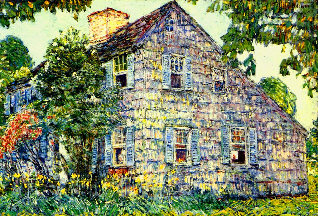 Oud Huis, East Hampton door Childe Frederick Hassam