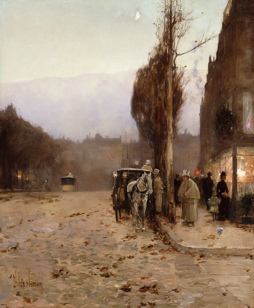 Parijs bij Schemering door Childe Frederick Hassam