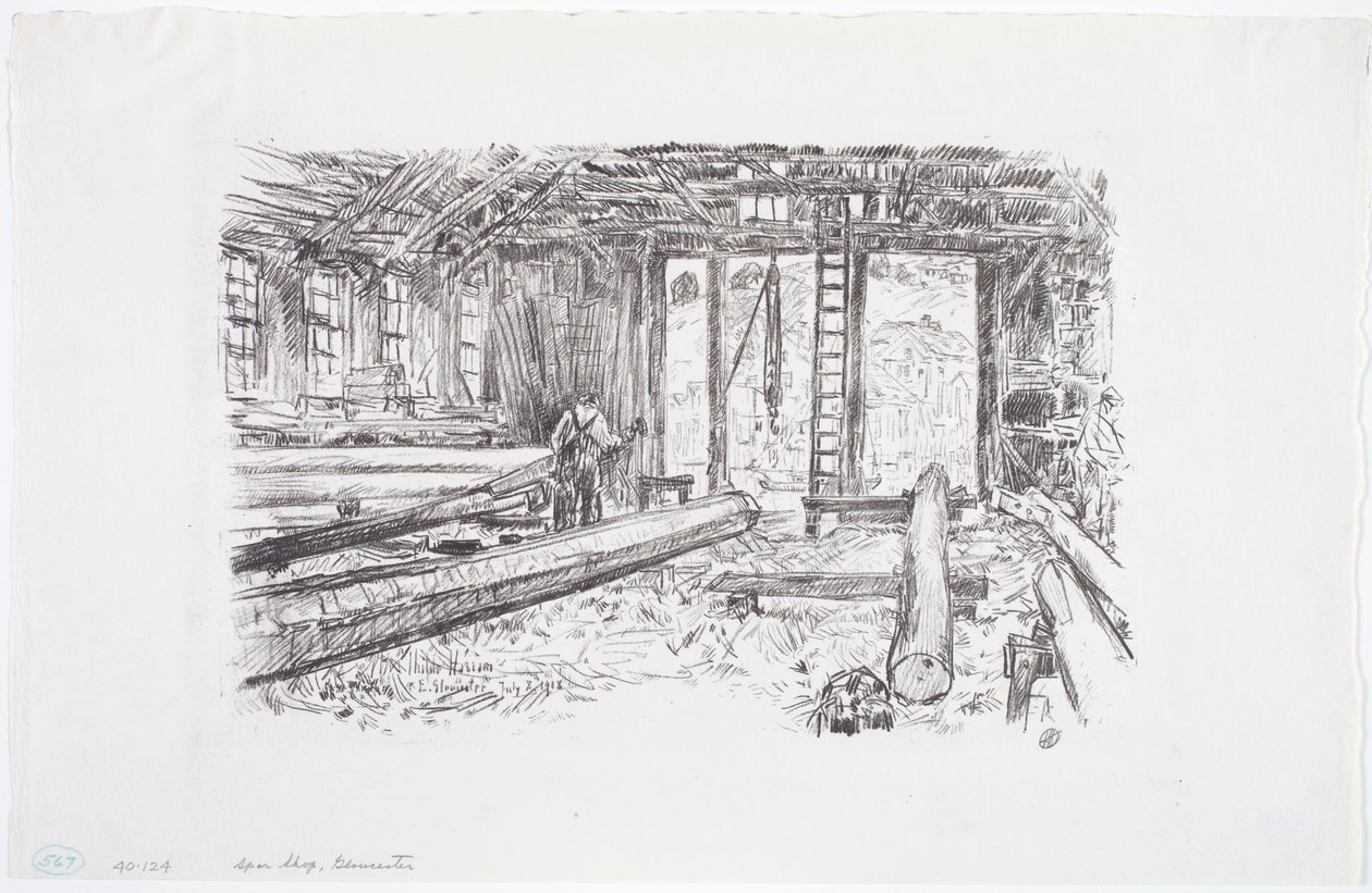 Spar Shop, Gloucester door Childe Frederick Hassam