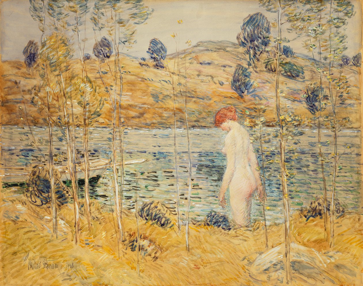 De Rivieroever door Childe Frederick Hassam