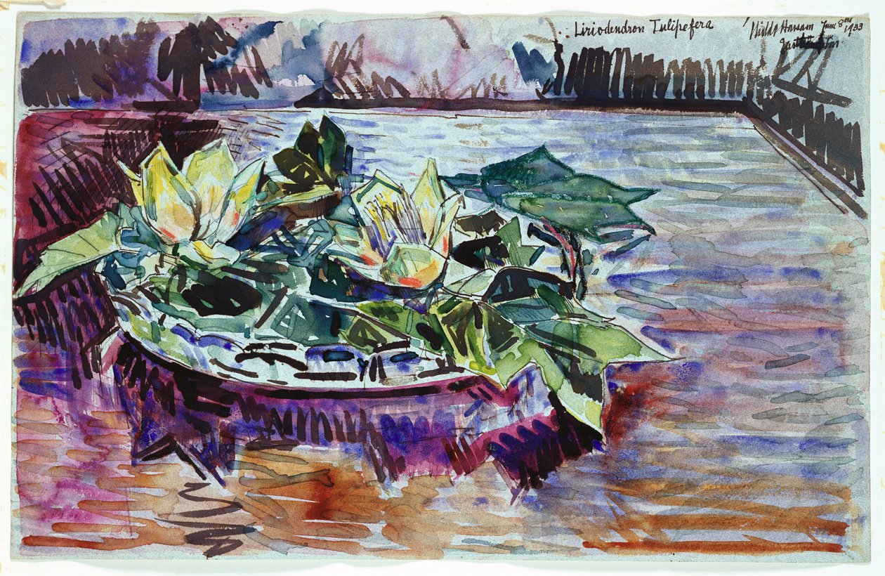 Tulpen in een Kom door Childe Frederick Hassam
