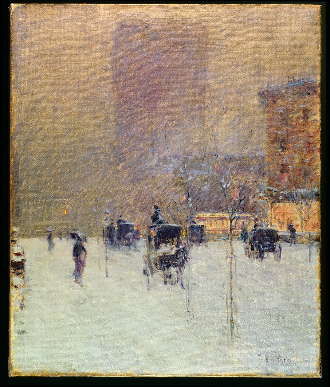 Wintermiddag in New York door Childe Frederick Hassam