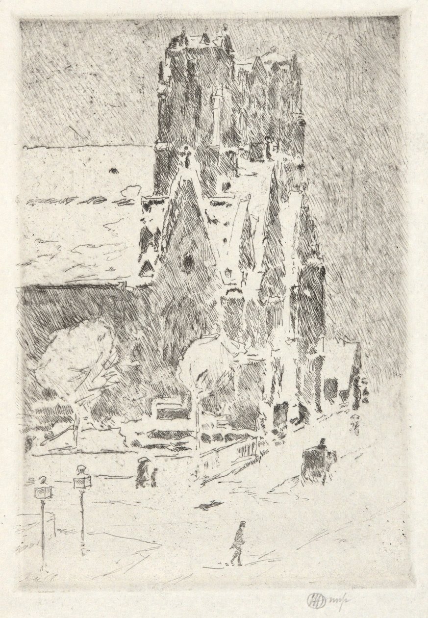 Calvariekerk in de Sneeuw door Childe Hassam