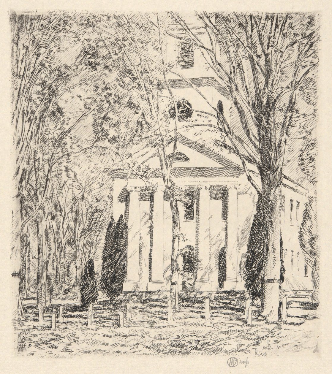 Kerk in Old Lyme, 1924 door Childe Hassam