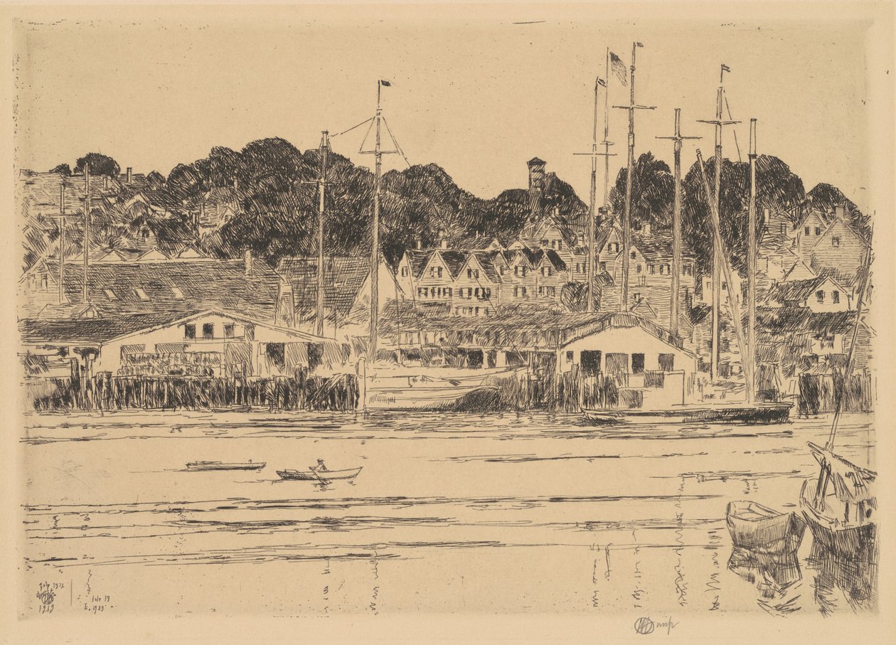Binnenhaven, Gloucester door Childe Hassam