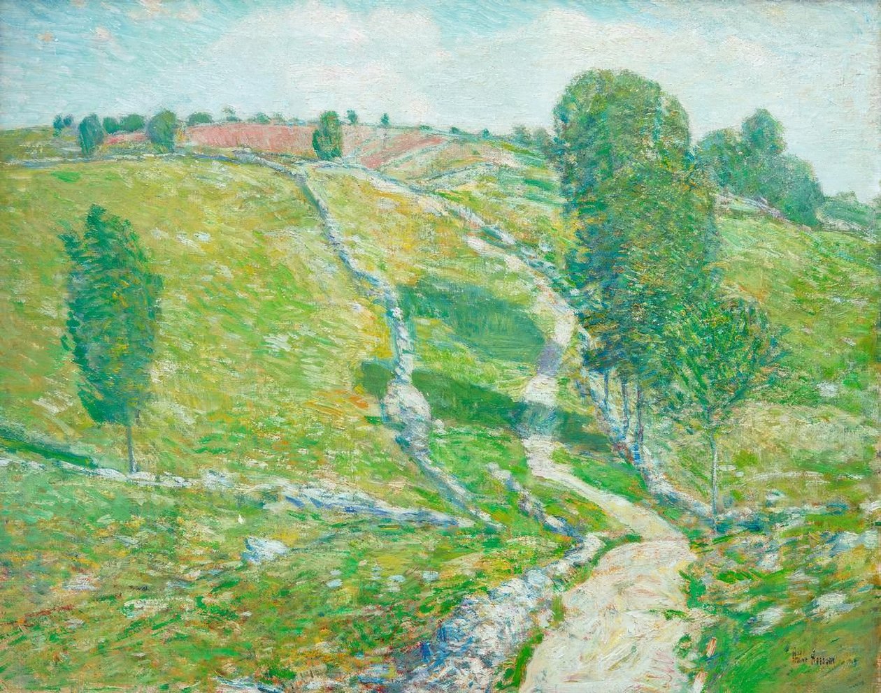 Straat in Land of Nod door Childe Hassam
