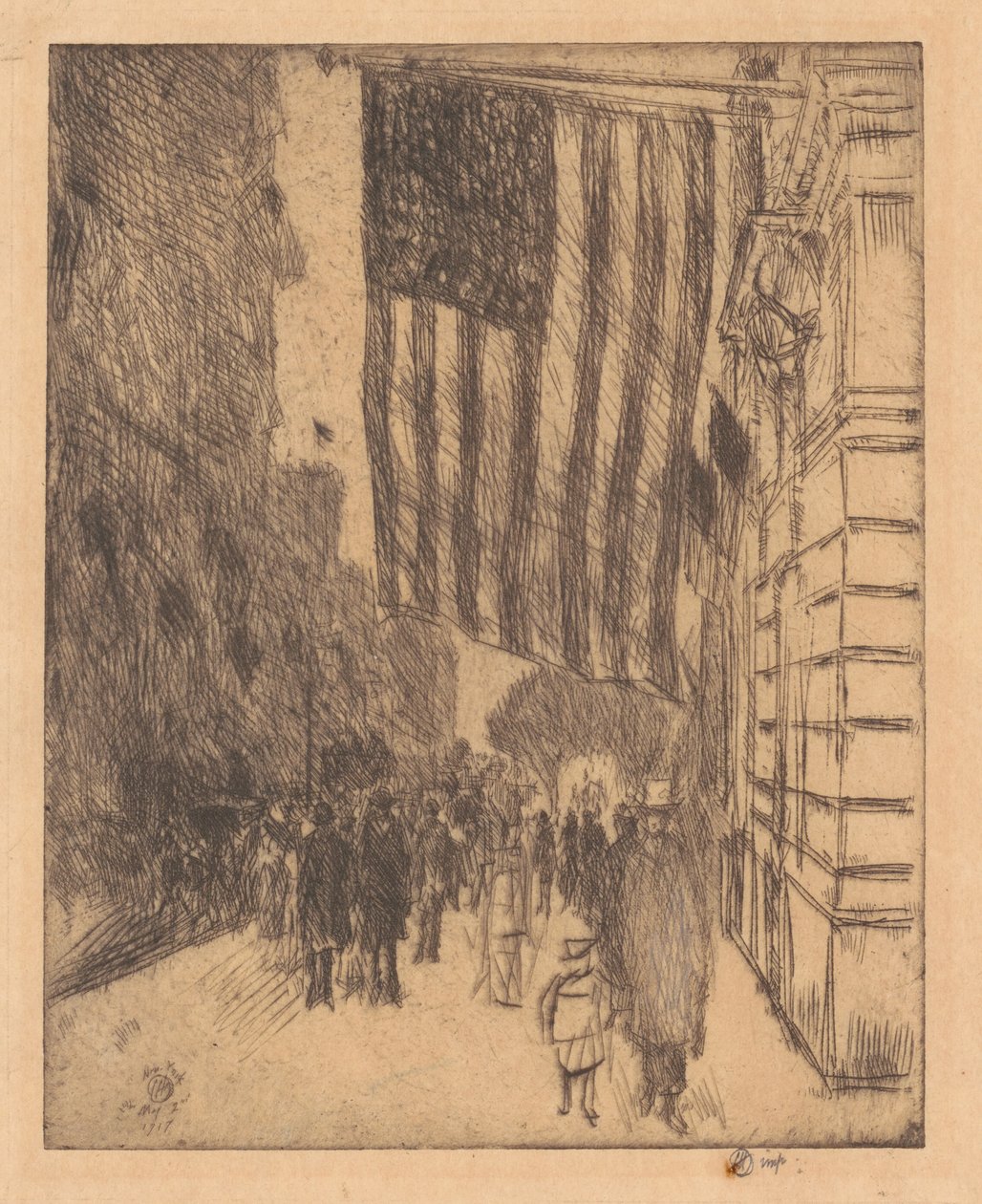 De vlag door Childe Hassam