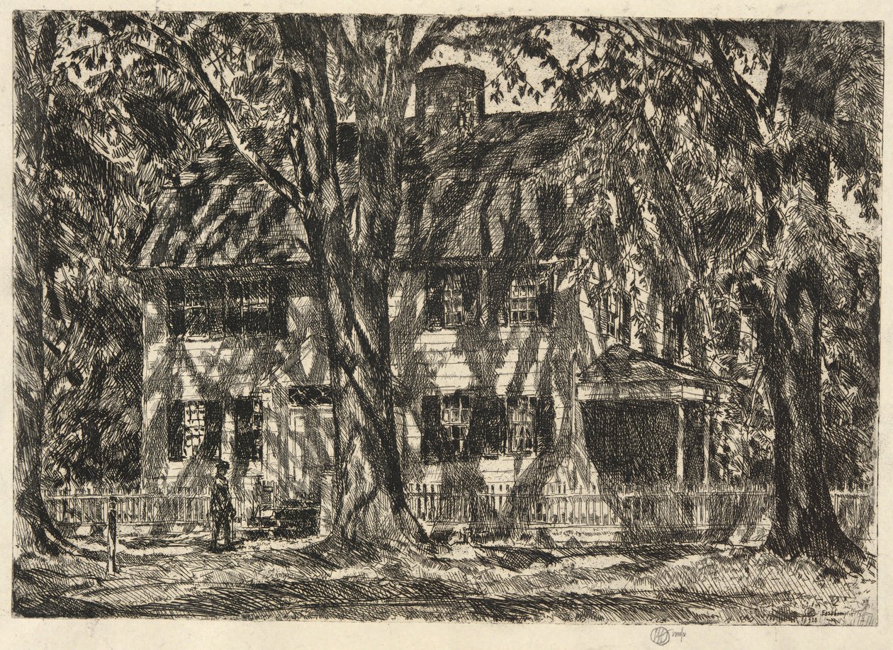 Het Lion Gardner Huis, Easthampton door Childe Hassam