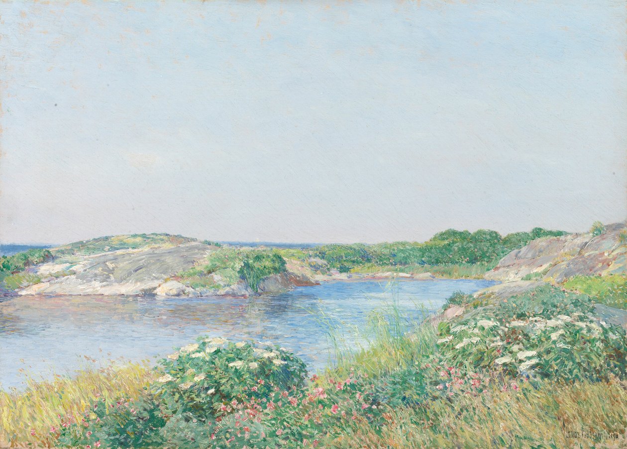 De kleine vijver, Appledore door Childe Hassam