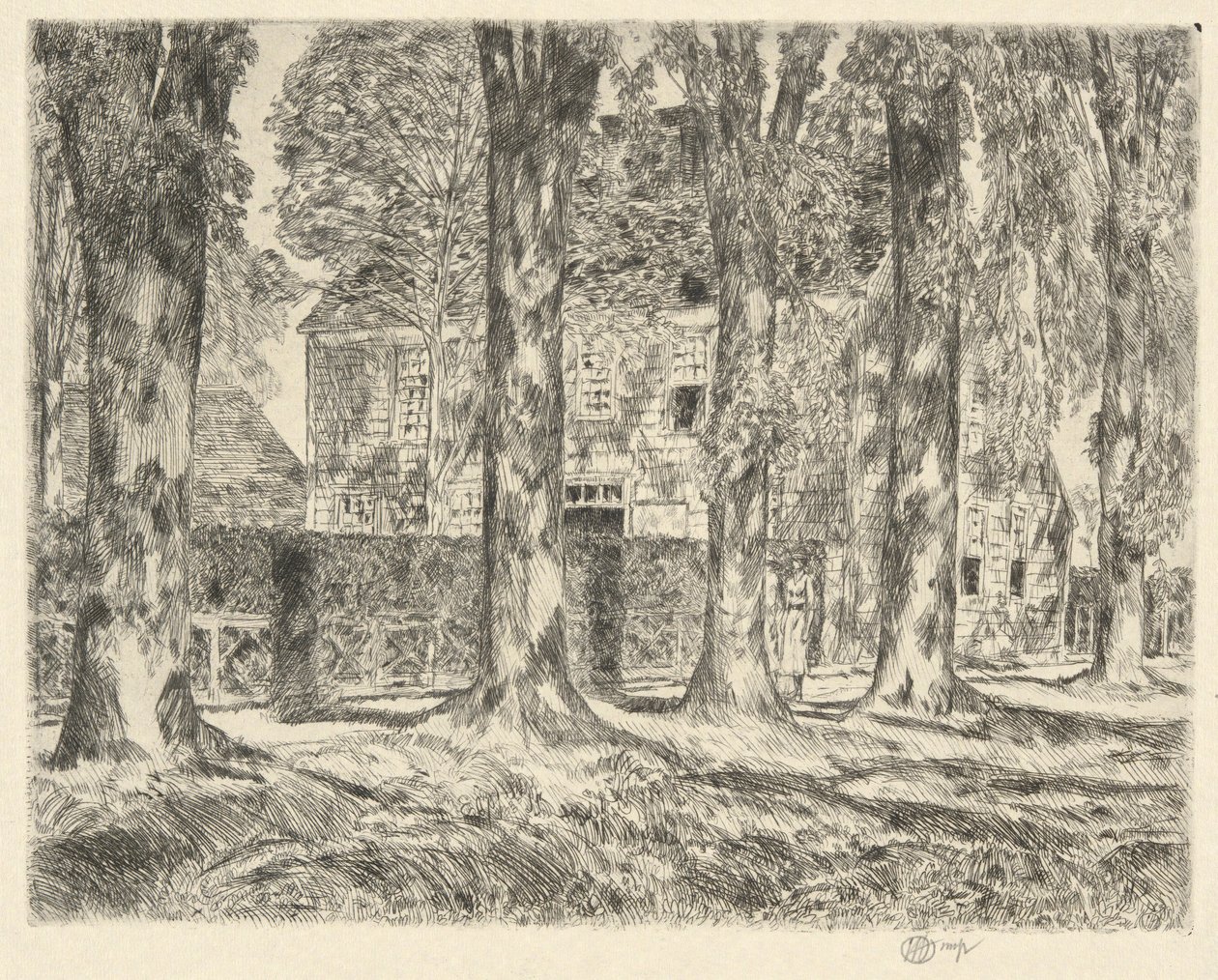 Dorps Elms, 1923 door Childe Hassam