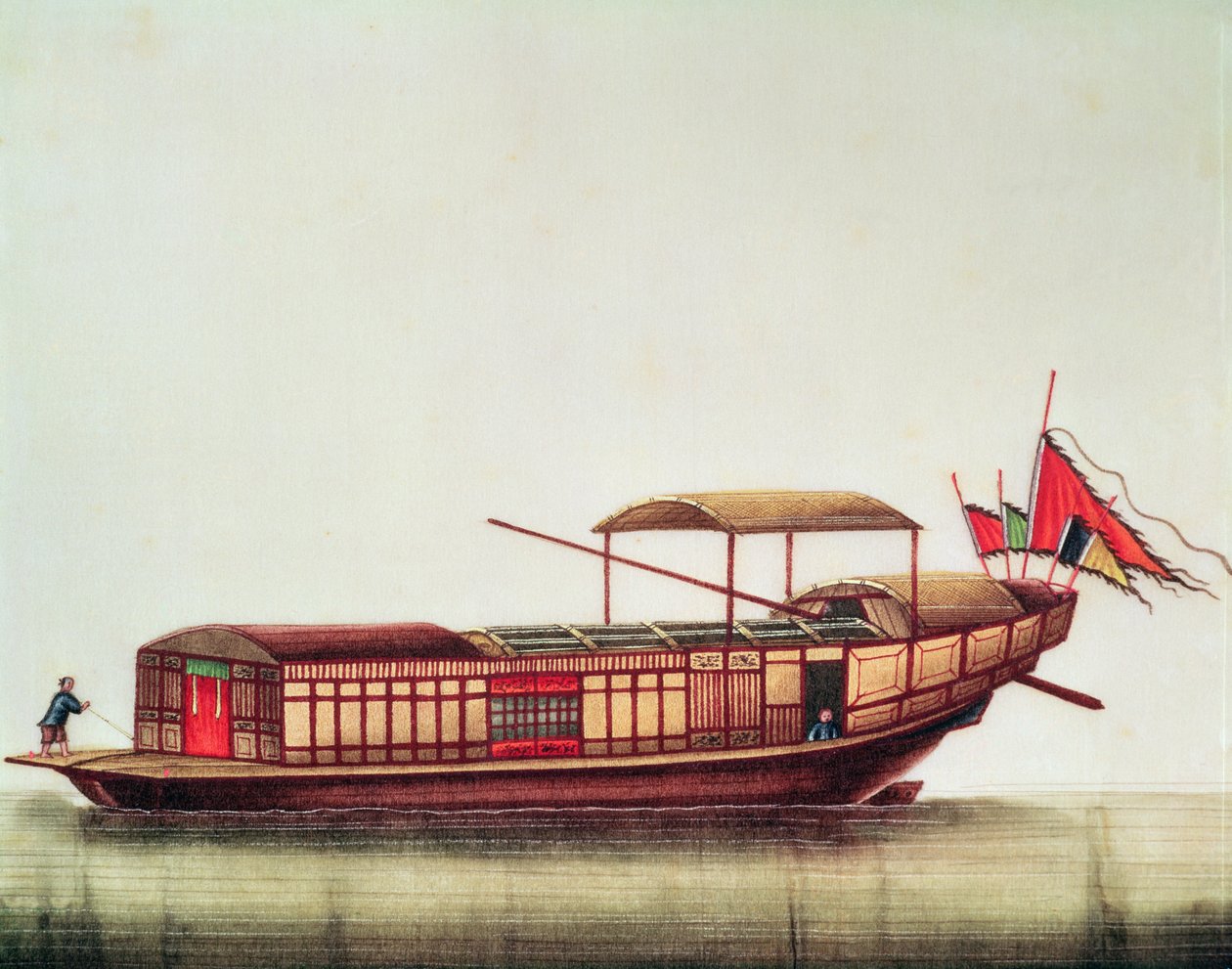 Een Chinese sampan, Qianlong-periode (1736-96) door Chinese School
