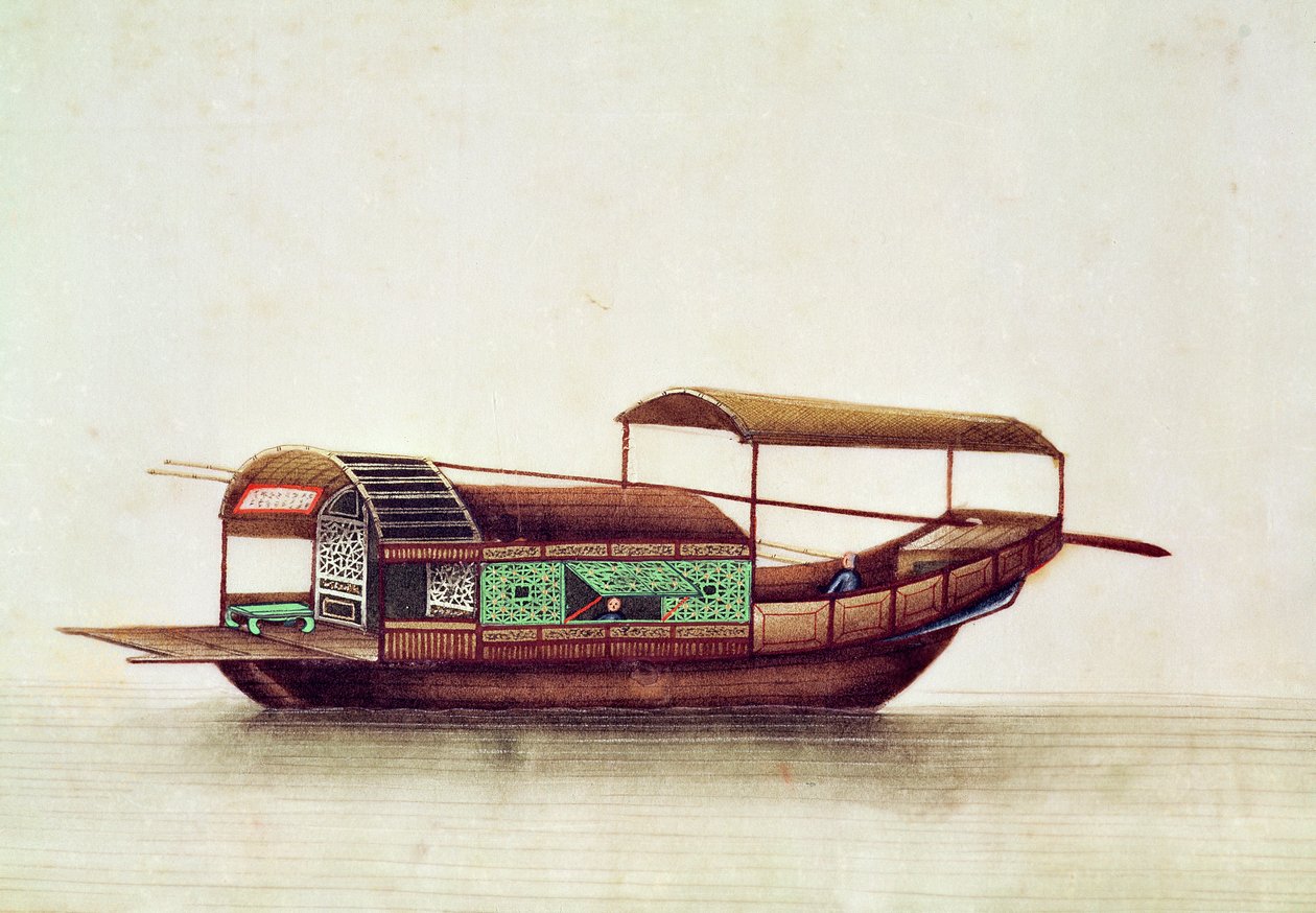 Een Sampan, Qianlong-periode door Chinese School