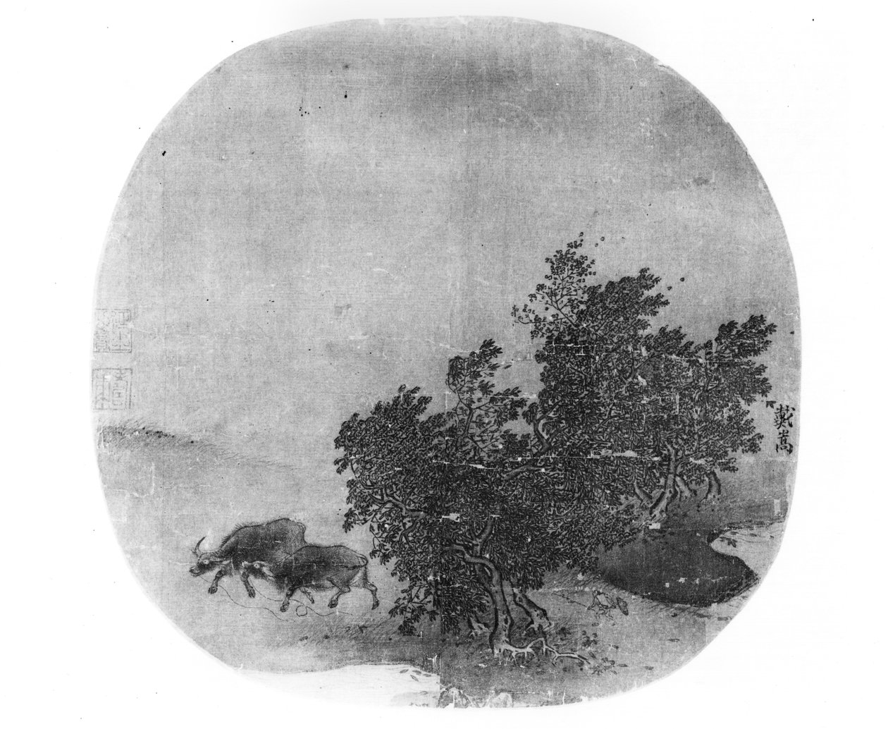 Landschap met waterbuffel, Song-dynastie (960-1279) door Chinese School