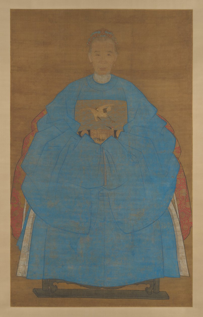 Portret van een oude dame door Chinese School