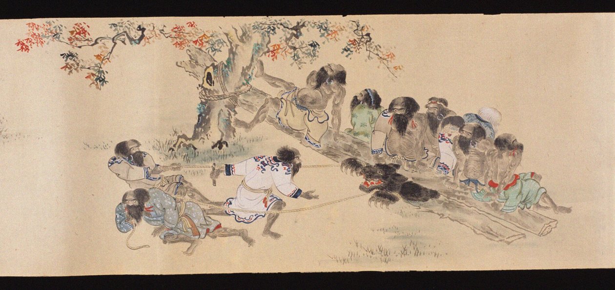 Ainu tijdens berenjacht door Chishima