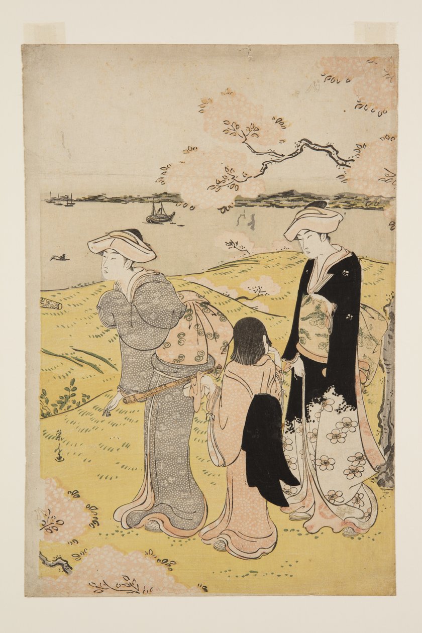 Kersenbloesem bekijken op Goten-yama door Chobunsai Eishi